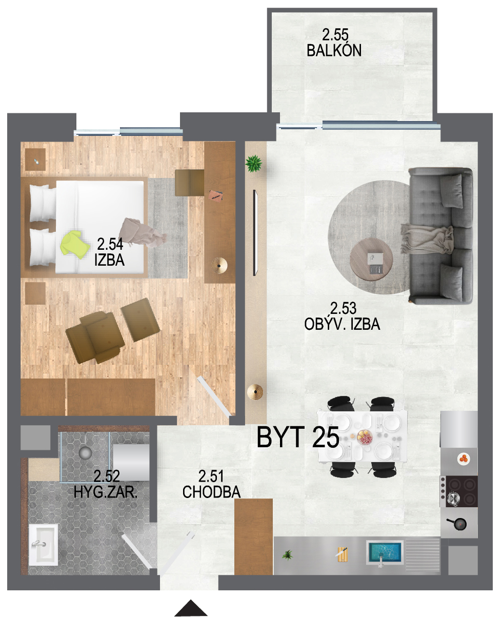 Pôdorys bytu B25
