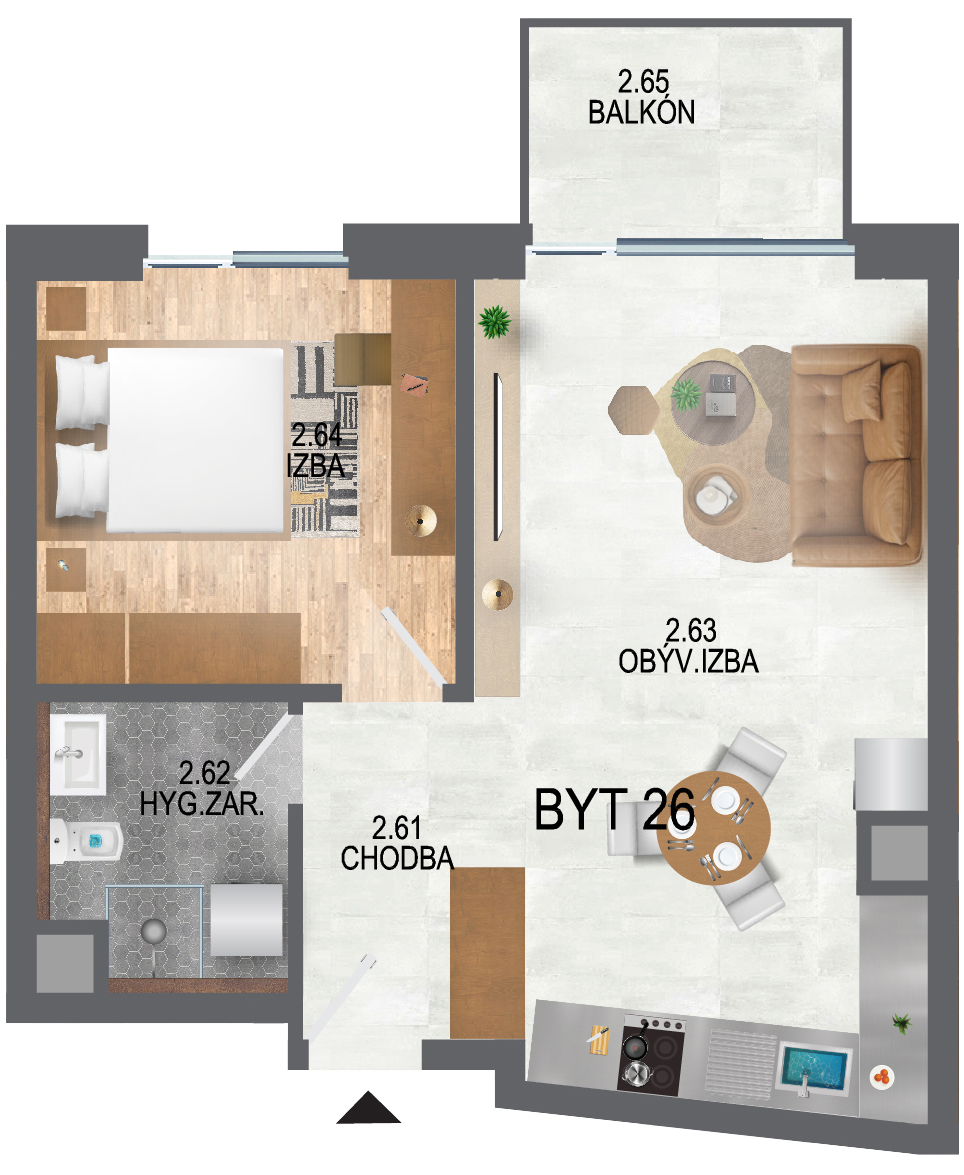 Pôdorys bytu B26