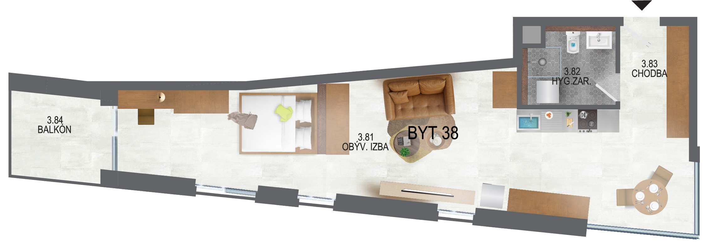 Pôdorys bytu B38